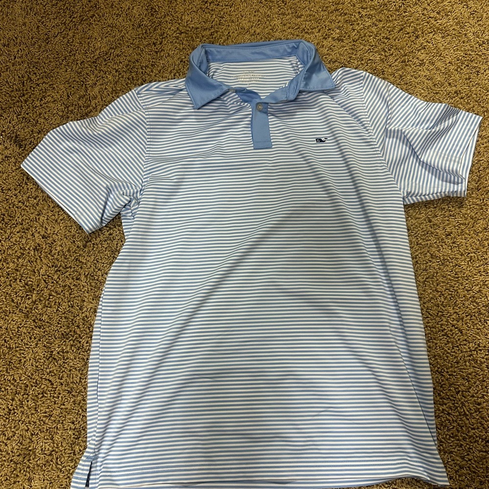 Vineyard Vines Light Blue Striped Polo Shirt
